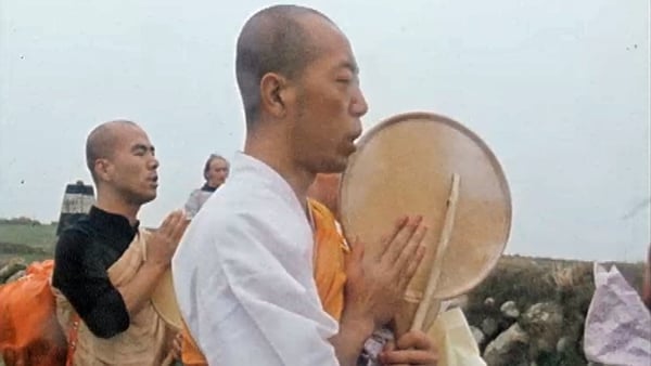 Japanese monks who held a religious ceremony at Carnsore Point in 1980 during the anti-nuclear protests. Photo: RTÉ