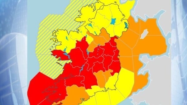 Storm Debi turns Ireland red, orange and yellow