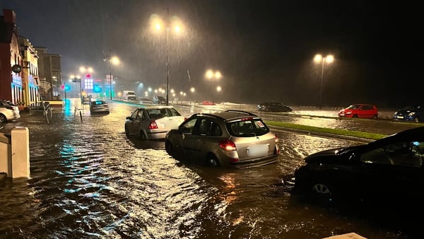Flooding at Salthill in Galway this week due to Storm Debi. Photo: Enda O'Brien