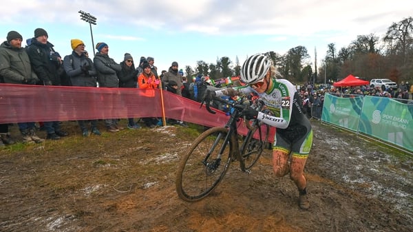 Ireland's Caoimhe May during the Women's Elite race at the UCI Cyclocross World Cup at the Sport Ireland Campus on 11 December 2022