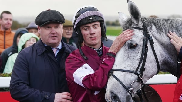 Gordon Elliott, Danny Gilligan and Coko Beach pictured after the Troytown Chase