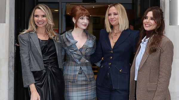 Nadine Coyle, Nicola Roberts, Kimberley Walsh and Cheryl arrive at BBC Radio 2 in London to announce the comeback of Girls Aloud on 23 November