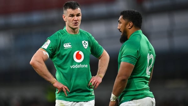 Johnny Sexton and Bundee Aki (r) are on the short-list