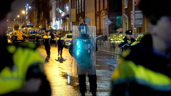 An Garda Síochána at the scene in Dublin city centre on November 23, 2023. Photo: PA